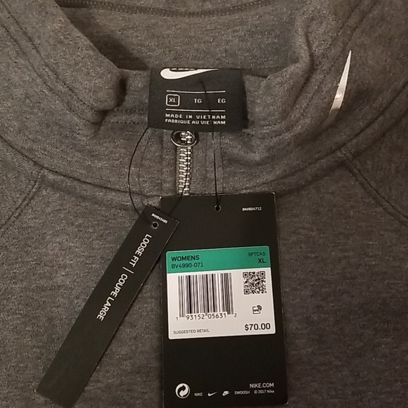 NWT-Nike Fleece Lined Cropped Pullover - Picture 6 of 7